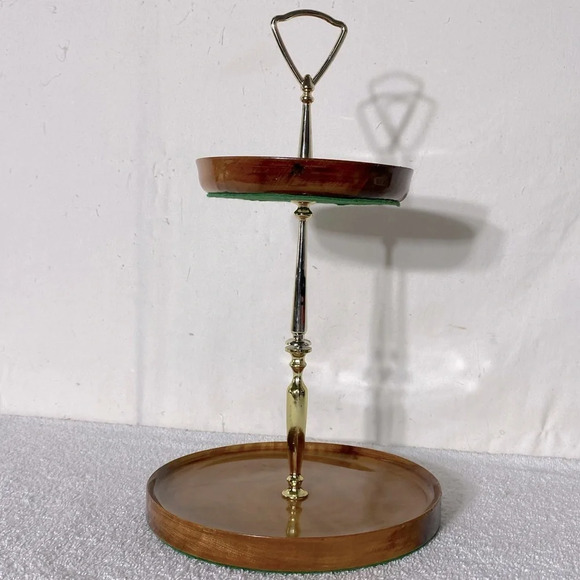 Vintage Hand Crafted In Sydney By The Sea Myrtlewood Two Tier  Serving Tray - Picture 4 of 14